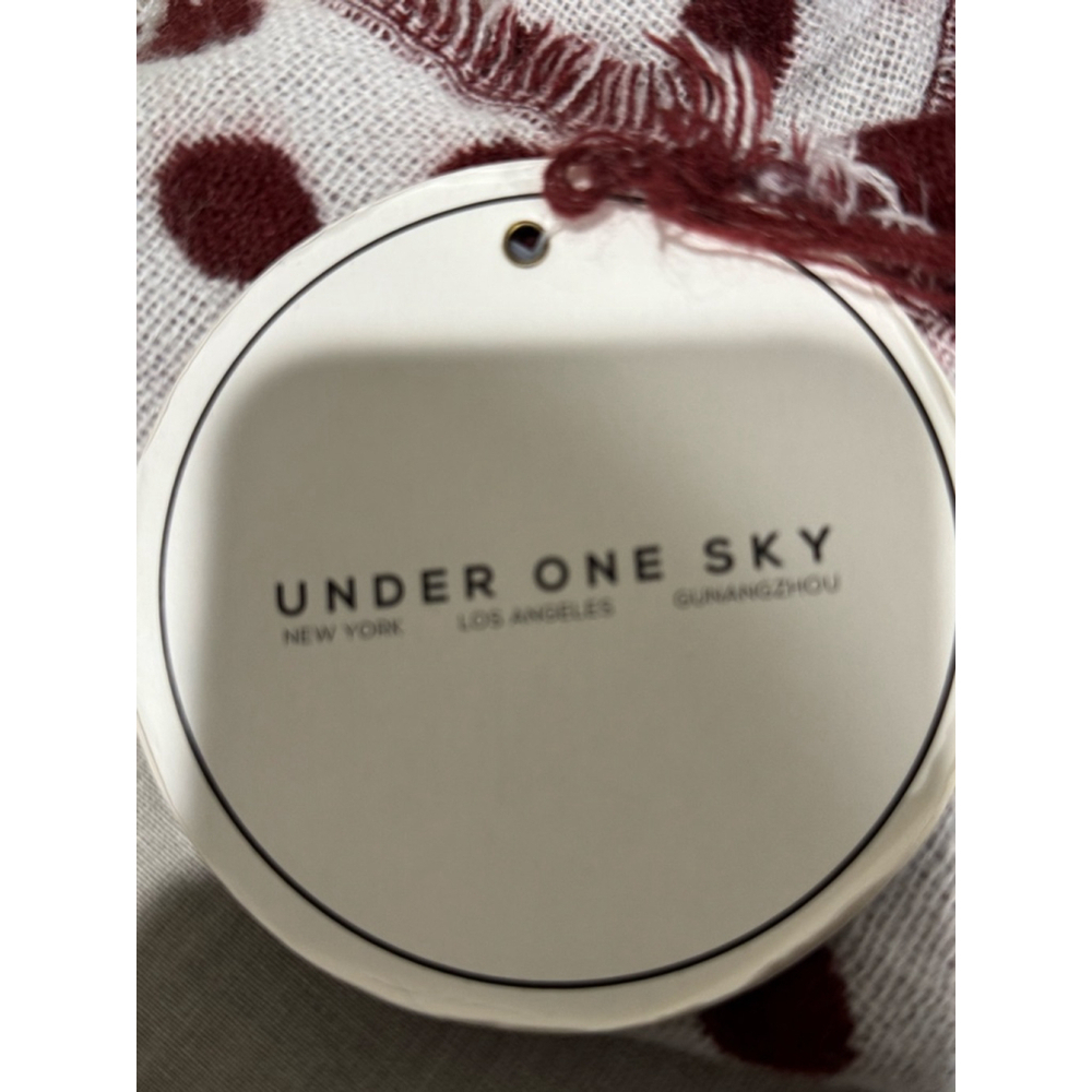 Women's Under One Sky Red berry White Polka Dot oversized Blanket Scarf wrap - Picture 5 of 10